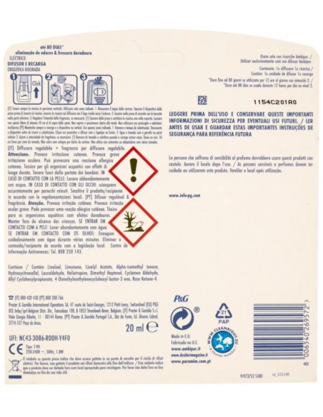 ambipur deodorante ambienti elettrico - 20ml 80 giorni - vaniglia: tuttocasashop.live: pulizia e cura della casa