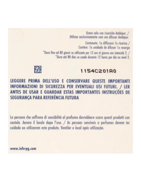 ambipur deodorante ambienti elettrico - 20ml 80 giorni - vaniglia: tuttocasashop.live: pulizia e cura della casa