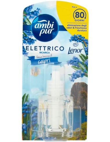 ambipur deodorante ambienti elettrico - 20ml 80 giorni - ricarica - capri: tuttocasashop.live: pulizia e cura della casa