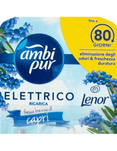 ambipur deodorante ambienti elettrico - 20ml 80 giorni - ricarica - capri: tuttocasashop.live: pulizia e cura della casa