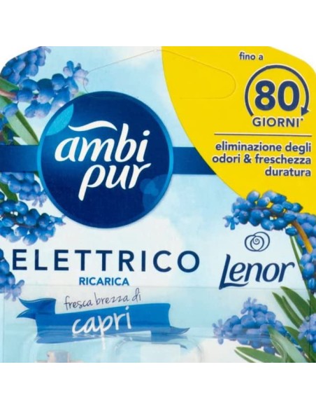 ambipur deodorante ambienti elettrico - 20ml 80 giorni - ricarica - capri: tuttocasashop.live: pulizia e cura della casa