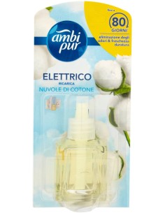 ambipur deodorante ambienti elettrico - 20ml 80 giorni - ricarica - cotone: tuttocasashop.live: pulizia e cura della casa