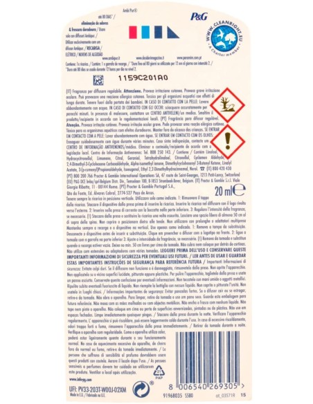ambipur deodorante ambienti elettrico - 20ml 80 giorni - ricarica - cotone: tuttocasashop.live: pulizia e cura della casa