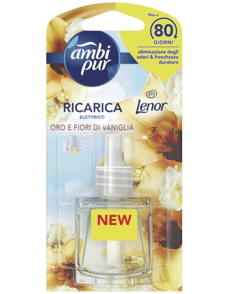 ambipur deodorante ambienti elettrico - 20ml 80 giorni - ricarica - vaniglia: tuttocasashop.live: pulizia e cura della casa
