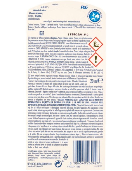 ambipur deodorante ambienti elettrico - 20ml 80 giorni - ricarica - vaniglia: tuttocasashop.live: pulizia e cura della casa