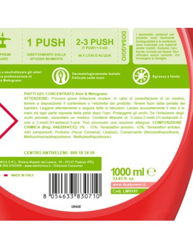 dual power detersivo per piatti e stoviglie con erogatore 1l aloe melograno: tuttocasashop.live: pulizia e cura della casa
