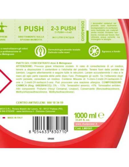 dual power detersivo per piatti e stoviglie con erogatore 1l aloe melograno: tuttocasashop.live: pulizia e cura della casa