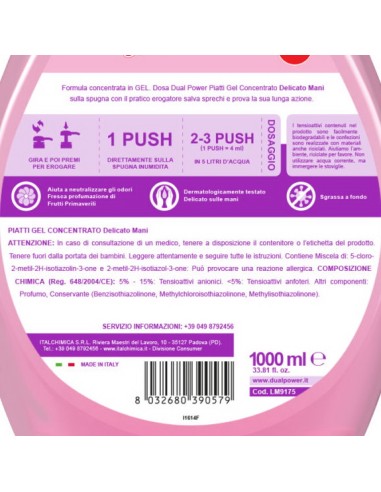 dual power detersivo per piatti e stoviglie con erogatore - 1l - delicato: tuttocasashop.live: pulizia e cura della casa