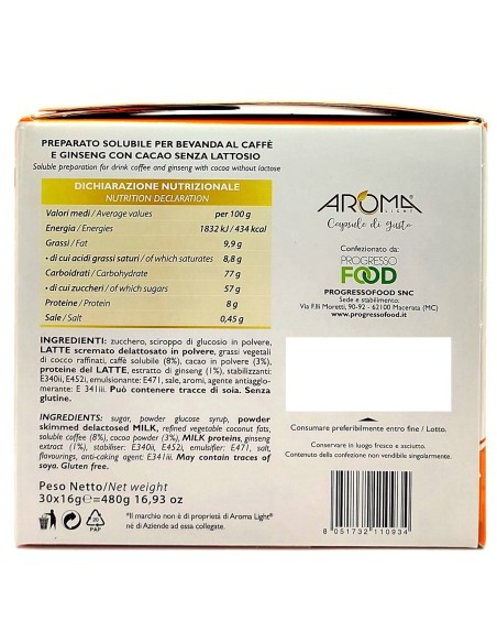 aroma light 30 capsule di gusto - ginseng piu' cioccolata - dolce gusto: tuttocasashop.live: altro - bazar