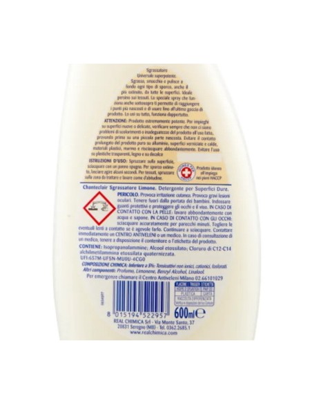 chanteclair sgrassatore universale spray 600ml - limone: tuttocasashop.live: pulizia e cura della casa