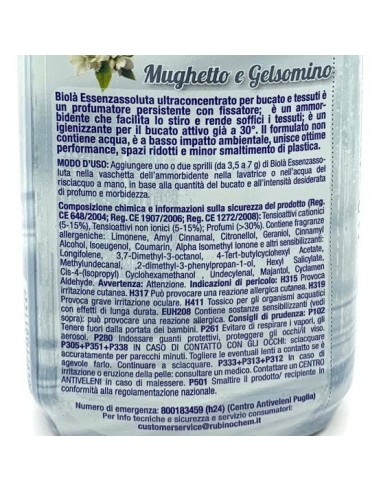 biola' essenzassoluta ammorbidente igienizzante - 300ml - mughetto&gelsomino: tuttocasashop.live: prodotti per bucato e tessuti