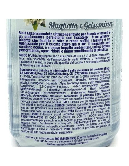 biola' essenzassoluta ammorbidente igienizzante - 300ml - mughetto&gelsomino: tuttocasashop.live: prodotti per bucato e tessuti
