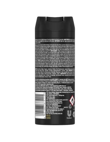 axe deodorante body spray for men - 150ml - gold dark - vaniglia: tuttocasashop.live: igiene e cura della persona