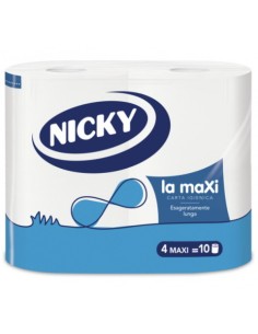 nicky la maxi carta igienica lunghissima durata - 4 rotoloni da 500 strappi: tuttocasashop.live: carta & monouso
