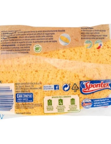 spontex samba - spugne da bagno 100% biodegradabili - 2 pezzi: tuttocasashop.live: igiene e cura della persona