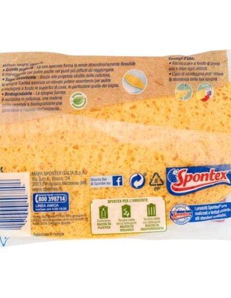 spontex samba - spugne da bagno 100% biodegradabili - 2 pezzi: tuttocasashop.live: igiene e cura della persona