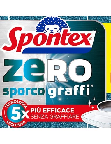 spontex zero - spugne con abrasivo - 3 pezzi - zero sporco - zero graffi: tuttocasashop.live: pulizia e cura della casa