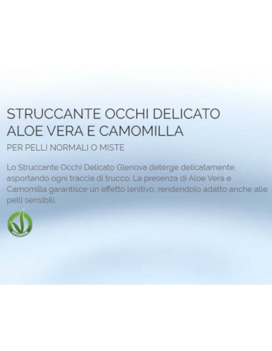 glenova struccante occhi delicato - 200ml - con aloe vera e camomilla: tuttocasashop.live: igiene e cura della persona