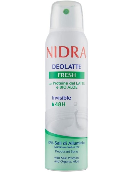 nidra deodorante spray - 150ml - fresh con proteine del latte e bio aloe: tuttocasashop.live: igiene e cura della persona