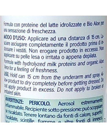 nidra deodorante spray - 150ml - fresh con proteine del latte e bio aloe: tuttocasashop.live: igiene e cura della persona