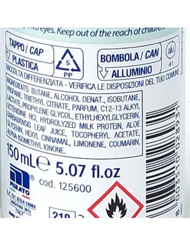 nidra deodorante spray - 150ml - fresh con proteine del latte e bio aloe: tuttocasashop.live: igiene e cura della persona