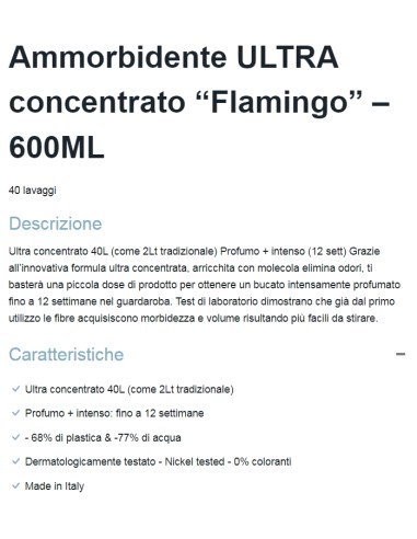 dual power ultra ammorbidente concentrato 24 lavaggi - 600ml - flamingo: tuttocasashop.live: prodotti per bucato e tessuti