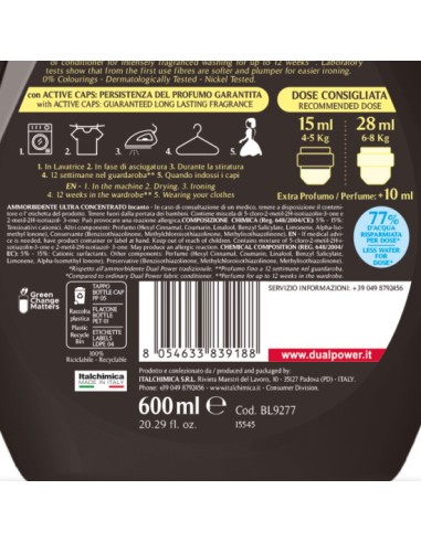 dual power ultra ammorbidente concentrato 24 lavaggi - 600ml - incanto: tuttocasashop.live: prodotti per bucato e tessuti