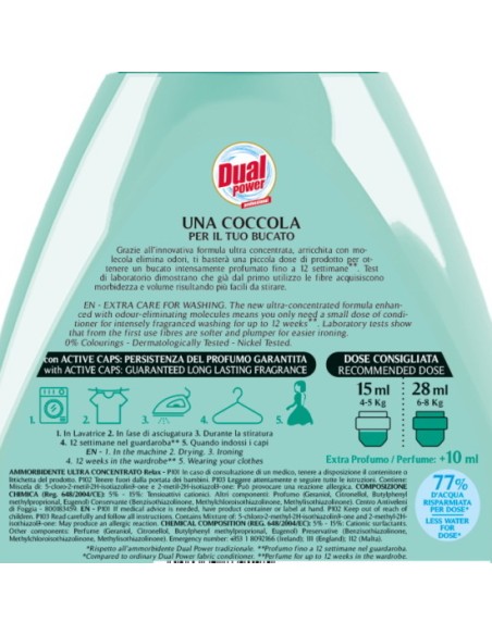 dual power ultra ammorbidente concentrato 24 lavaggi - 600ml - relax: tuttocasashop.live: prodotti per bucato e tessuti