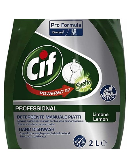 cif professional - detersivo per piatti - 2 litri - al limone: tuttocasashop.live: pulizia e cura della casa