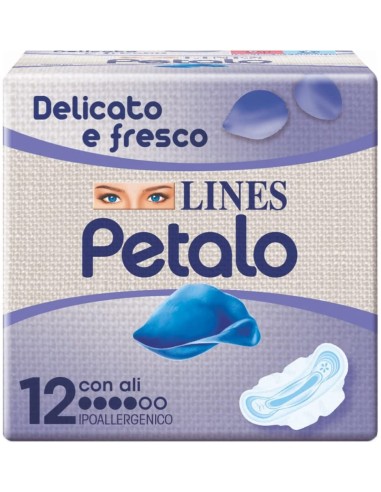 lines petalo blu assorbenti - 12 pezzo - anatomico con ali: tuttocasashop.live: igiene e cura della persona