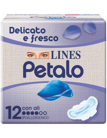 lines petalo blu assorbenti - 12 pezzo - anatomico con ali: tuttocasashop.live: igiene e cura della persona