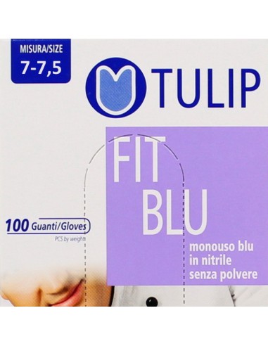 tulip 100 guanti monouso in nitrile blu non talcati - taglia m media: tuttocasashop.live: pulizia e cura della casa