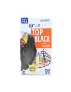 tulip 100 guanti monouso in nitrile neri non talcati - taglia s piccola: tuttocasashop.live: pulizia e cura della casa