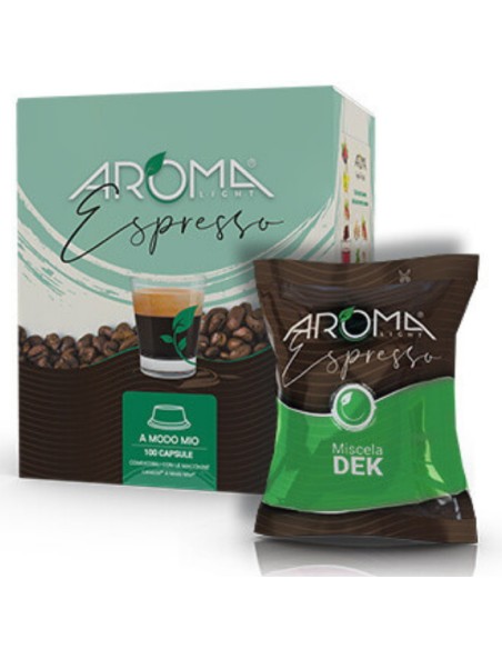 aroma light caffe espresso 100 capsule - dek decaffeinato - a modo mio: tuttocasashop.live: altro - bazar