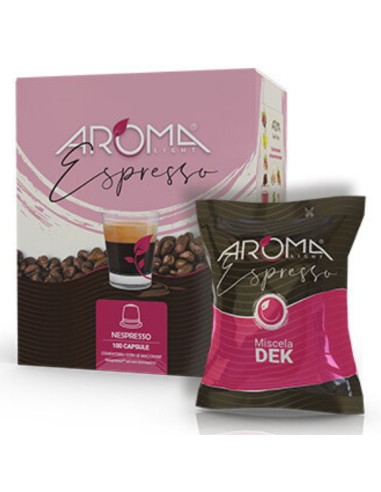 aroma light caffe espresso 100 capsule - dek decaffeinato - nespresso: tuttocasashop.live: altro - bazar