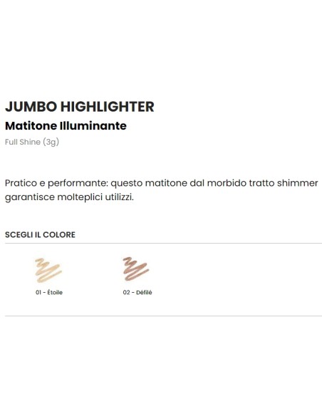 astra jumbo highlighter - matitone illuminante - 02 - defile': tuttocasashop.live: igiene e cura della persona