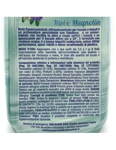 biola' essenzassoluta ammorbidente igienizzante - 300ml - kiri&magnolia: tuttocasashop.live: prodotti per bucato e tessuti