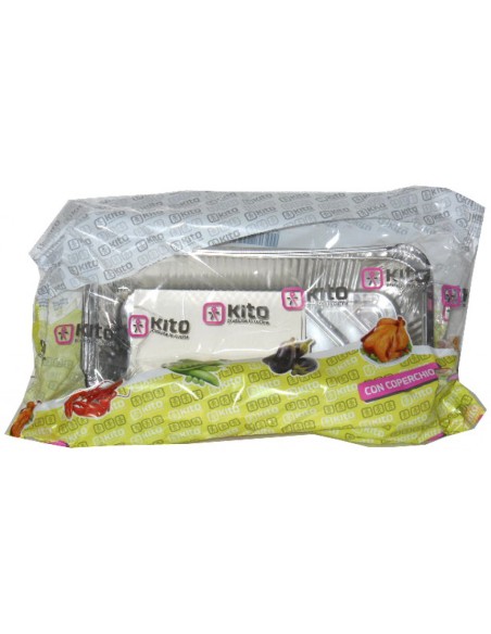 kito 2 vaschette in alluminio da 3 porzioni - con coperchio: tuttocasashop.live: carta & monouso