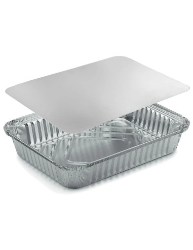 kito 2 vaschette in alluminio con coperchio - 8 porzioni 32x26x5cm: tuttocasashop.live: carta & monouso