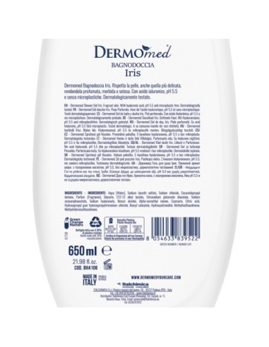 dermomed bagnodoccia 650ml - ph 5.5 con acido ialuronico - iris: tuttocasashop.live: igiene e cura della persona