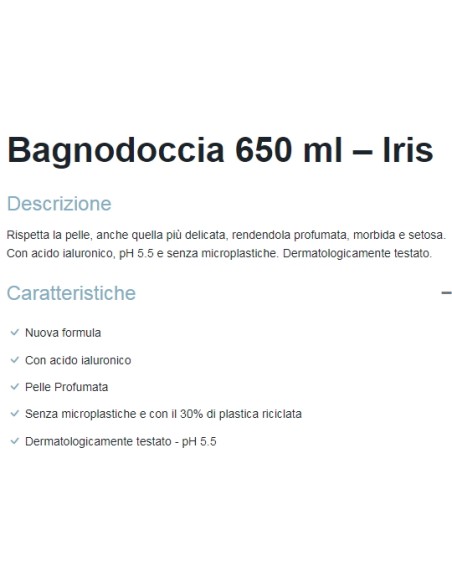dermomed bagnodoccia 650ml - ph 5.5 con acido ialuronico - iris: tuttocasashop.live: igiene e cura della persona