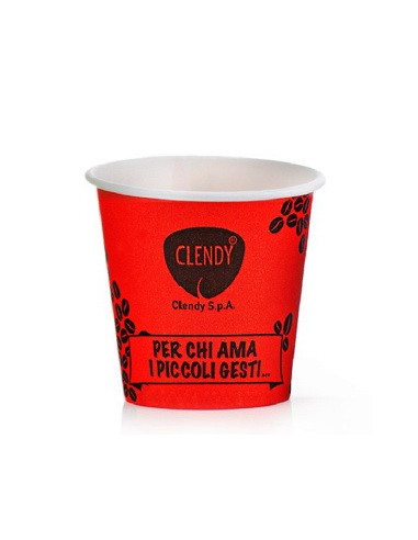 clendy bicchieri caffe' monouso in carta da 75ml - 50 pezzi - rosso: tuttocasashop.live: carta & monouso