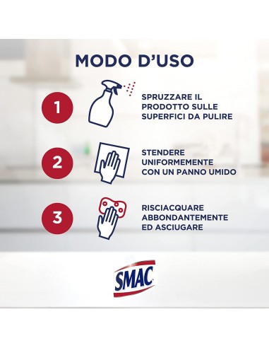 smac brillacciaio 520ml spray - detergente per superfici in acciaio: tuttocasashop.live: pulizia e cura della casa