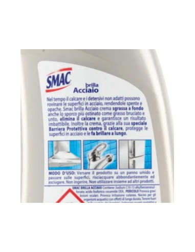smac brillacciaio 520ml crema - detergente per superfici in acciaio: tuttocasashop.live: pulizia e cura della casa