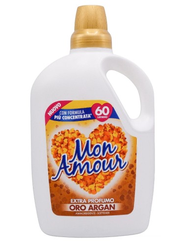 mon amour ammorbidente 60 lavaggi 3000ml - oro - argan: tuttocasashop.live: prodotti per bucato e tessuti