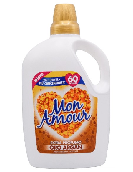 mon amour ammorbidente 60 lavaggi 3000ml - oro - argan: tuttocasashop.live: prodotti per bucato e tessuti