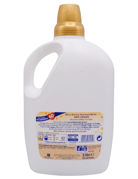 mon amour ammorbidente 60 lavaggi 3000ml - oro - argan: tuttocasashop.live: prodotti per bucato e tessuti