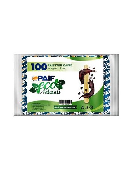 paif palette per caffe' in legno - 100 pezzi - imbustate singolarmente: tuttocasashop.live: altro - bazar