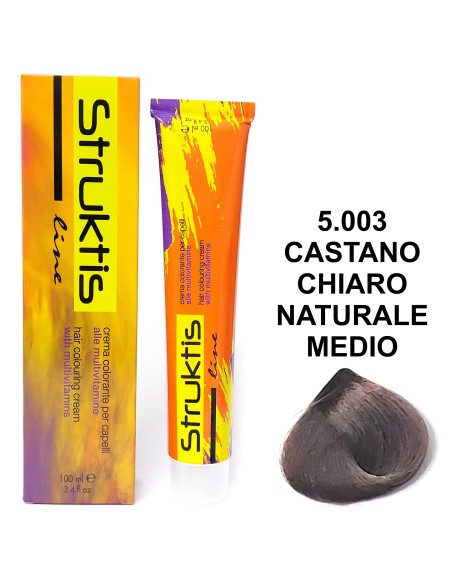 struktis crema colorante 100ml - 5.003 castano chiaro naturale medio: tuttocasashop.live: igiene e cura della persona