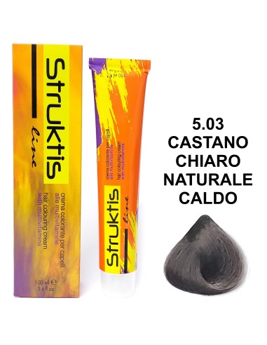 struktis crema colorante 100ml - 5.03 castano chiaro naturale caldo: tuttocasashop.live: igiene e cura della persona